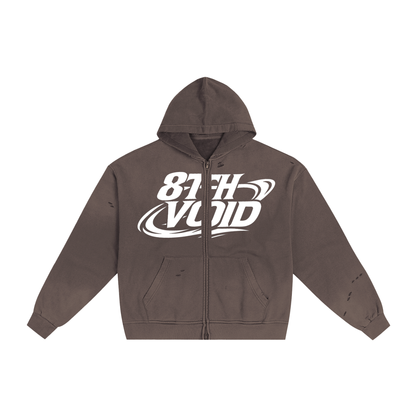 Hand-Frayed Sunfade Zip Hoodie