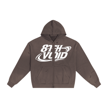 Hand-Frayed Sunfade Zip Hoodie