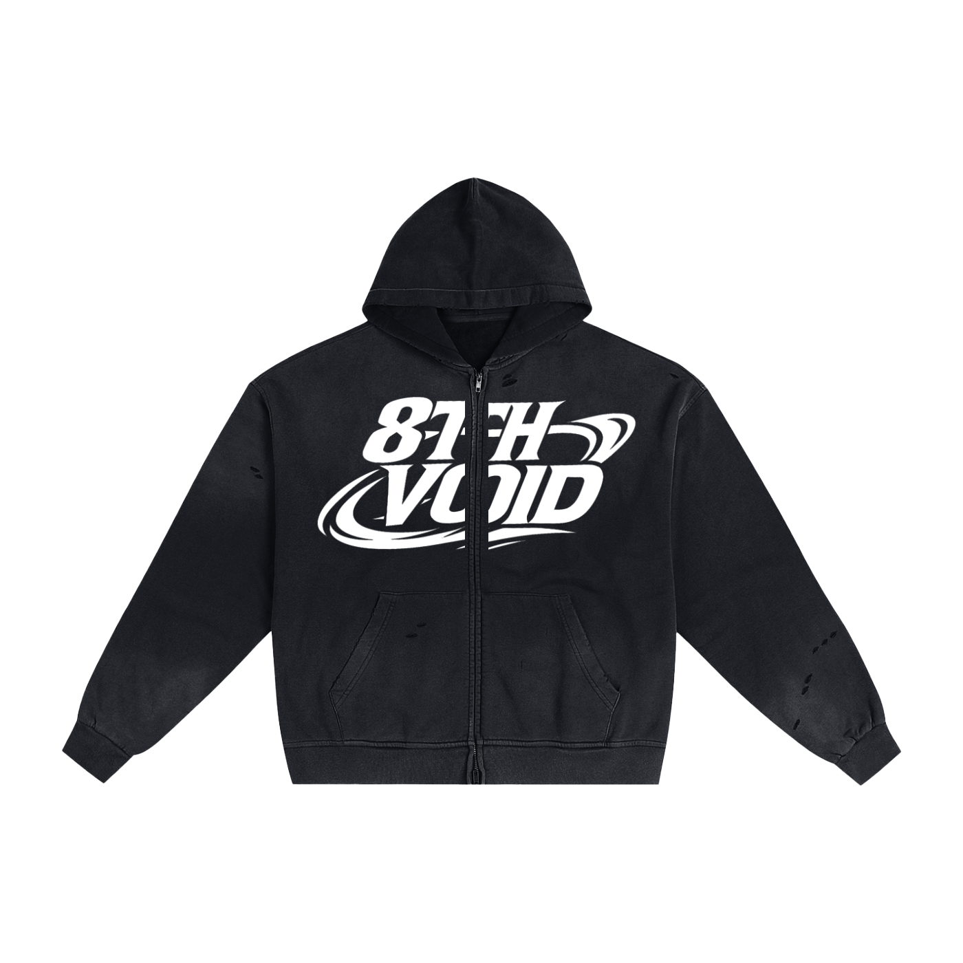 Hand-Frayed Sunfade Zip Hoodie