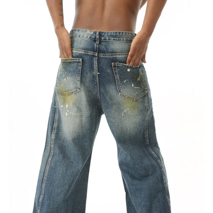 Three-dimensional Cutting Wide Leg Jeans.