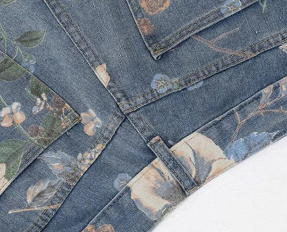 Bloom Breeze – Floral Denim Jeans.