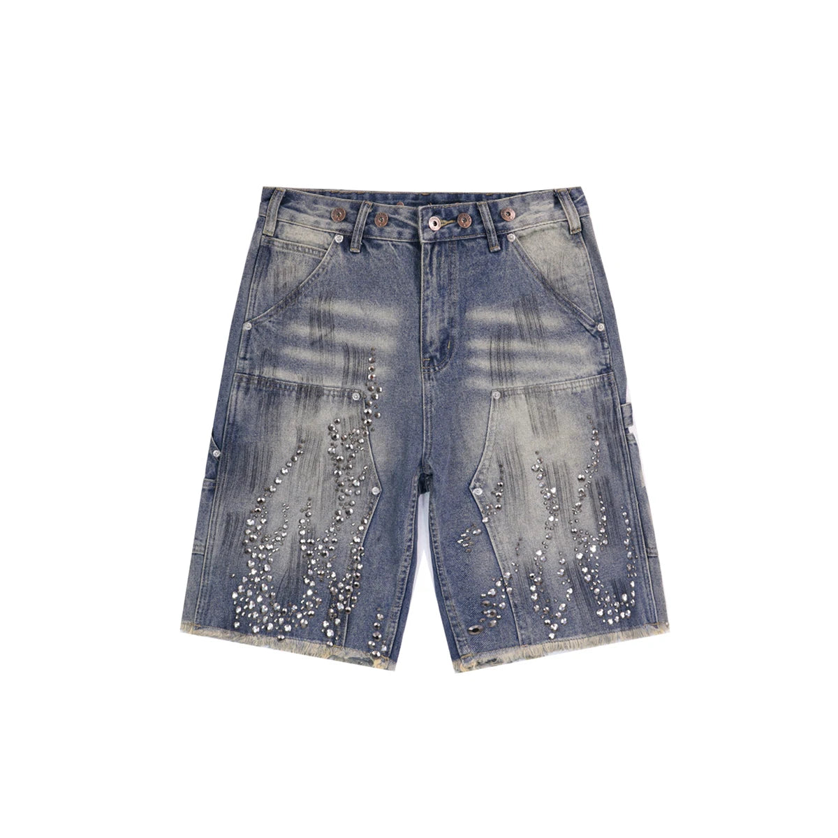 Titan Fade Studded Denim Shorts.