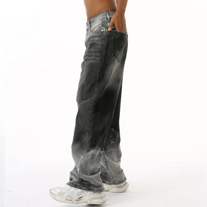 Shadow Fade – Gradient Wide-Leg Denim Jeans.