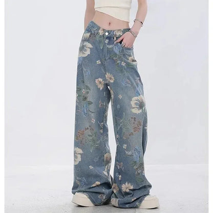 Bloom Breeze – Floral Denim Jeans.