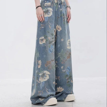 Bloom Breeze – Floral Denim Jeans.
