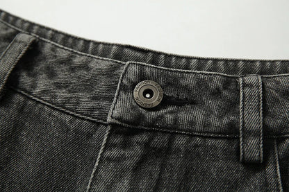 Manga Graphic Distressed Denim shorts.