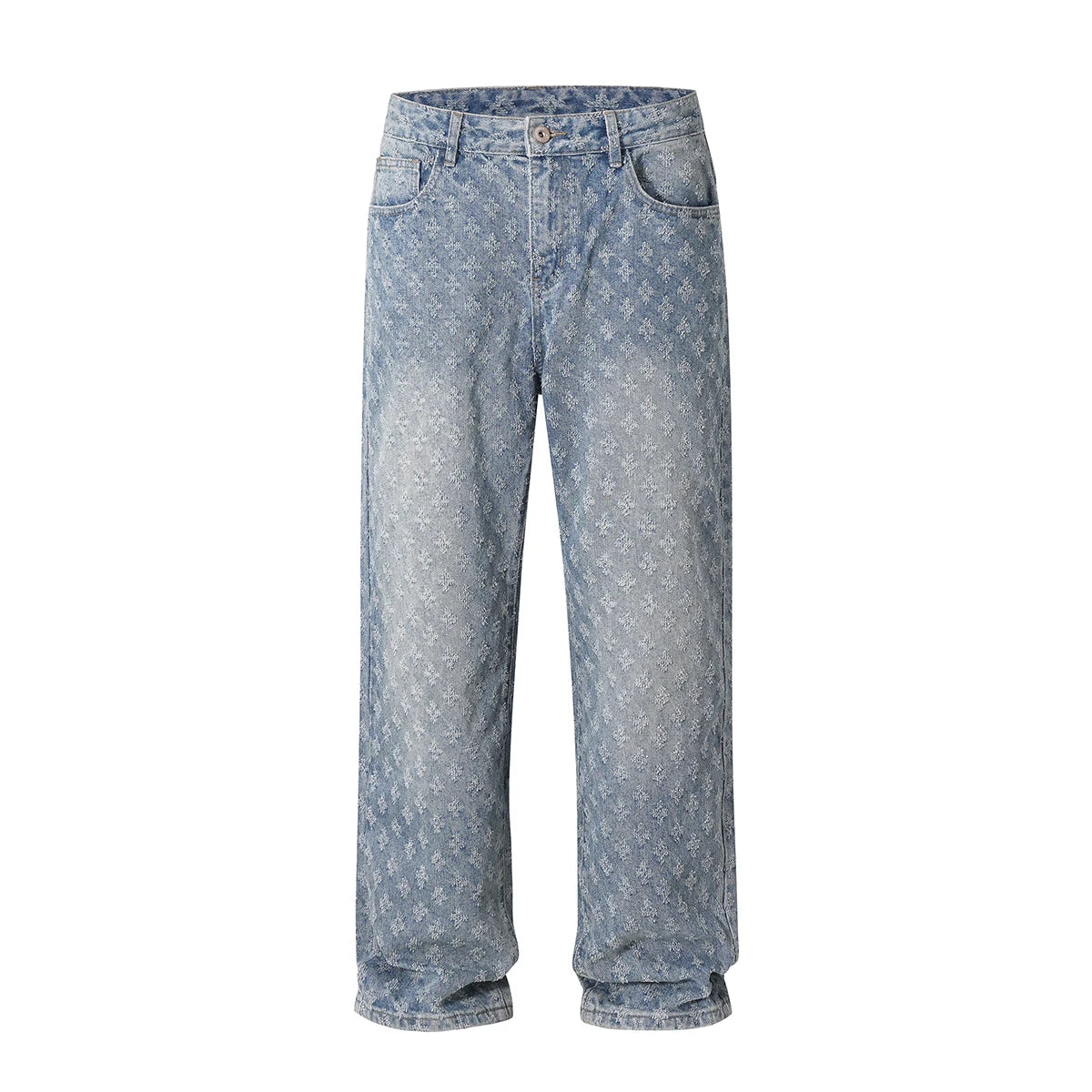 All-Over Monogram Washed Denim Jeans.