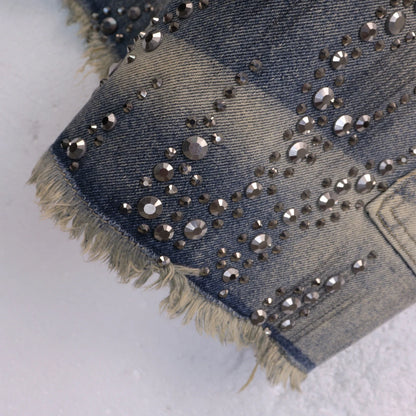 Titan Fade Studded Denim Shorts.