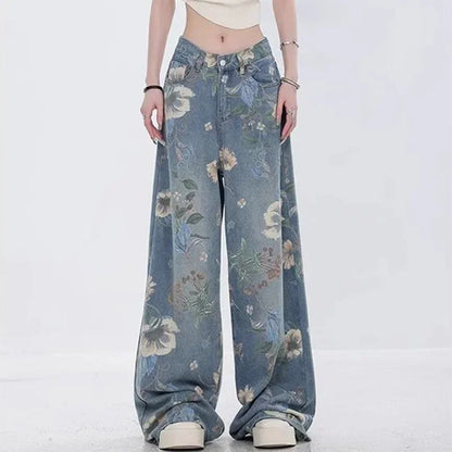 Bloom Breeze – Floral Denim Jeans.