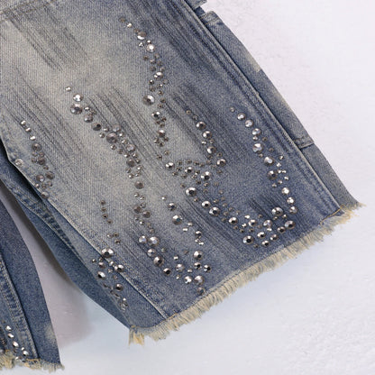 Titan Fade Studded Denim Shorts.