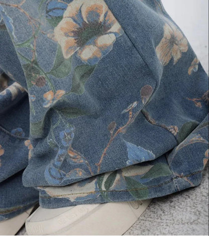 Bloom Breeze – Floral Denim Jeans.