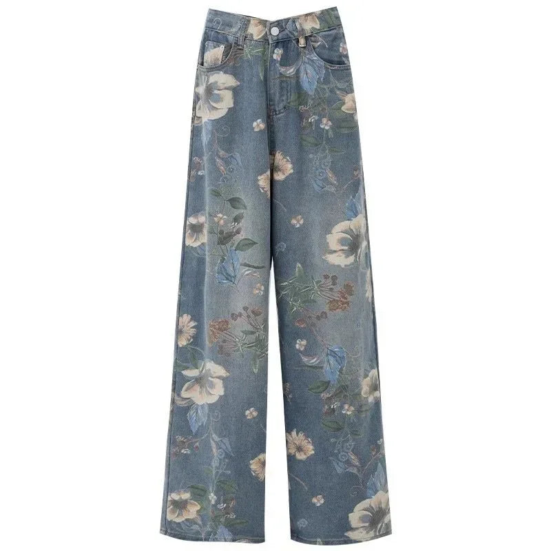 Bloom Breeze – Floral Denim Jeans.