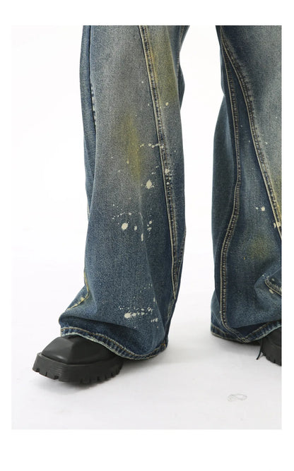 Three-dimensional Cutting Wide Leg Jeans.