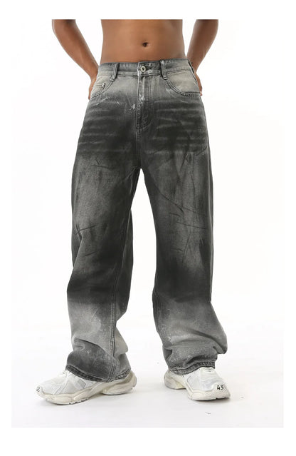 Shadow Fade – Gradient Wide-Leg Denim Jeans.