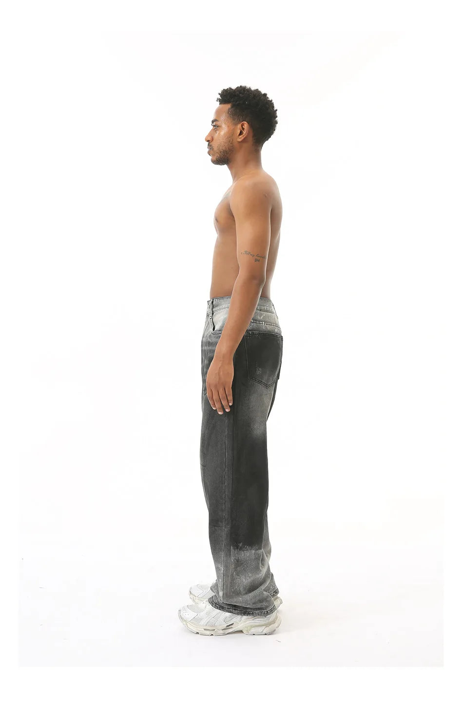 Shadow Fade – Gradient Wide-Leg Denim Jeans.