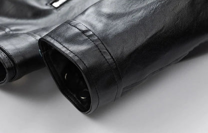 Faux Leather Zipper Jacket.
