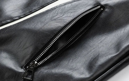 Faux Leather Zipper Jacket.