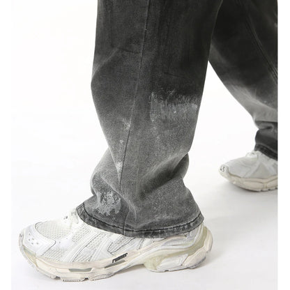 Shadow Fade – Gradient Wide-Leg Denim Jeans.