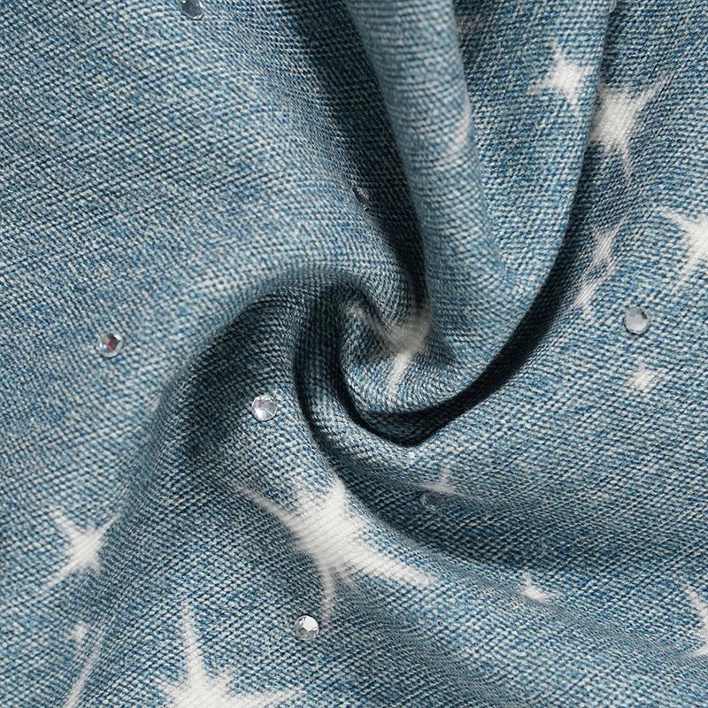 Galaxy Glow – Sparkle Print Denim Jeans.