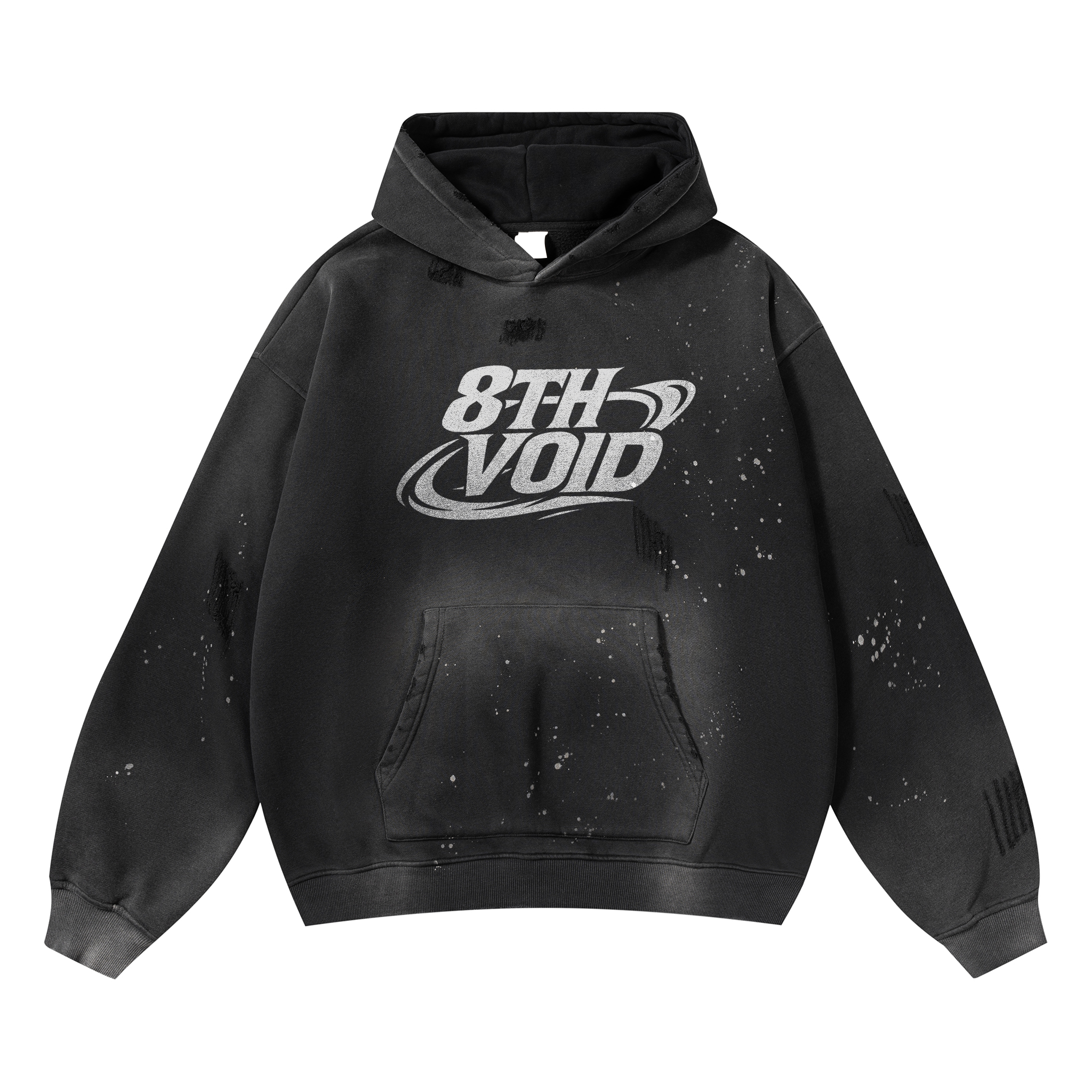 Vintage Wash Frayed Fleece Hoodie