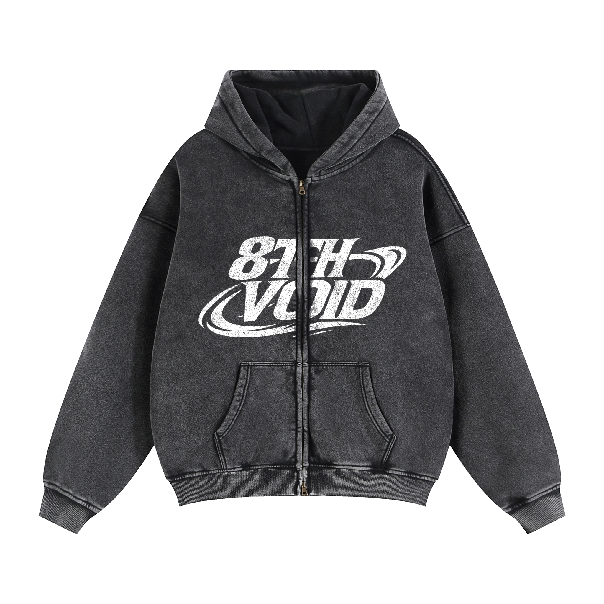 Zip-Through Boxy Fleece Hoodie