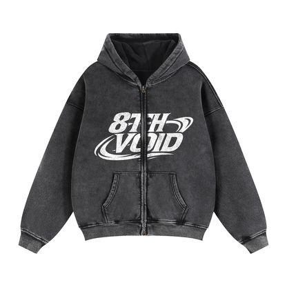 Zip-Through Boxy Fleece Hoodie