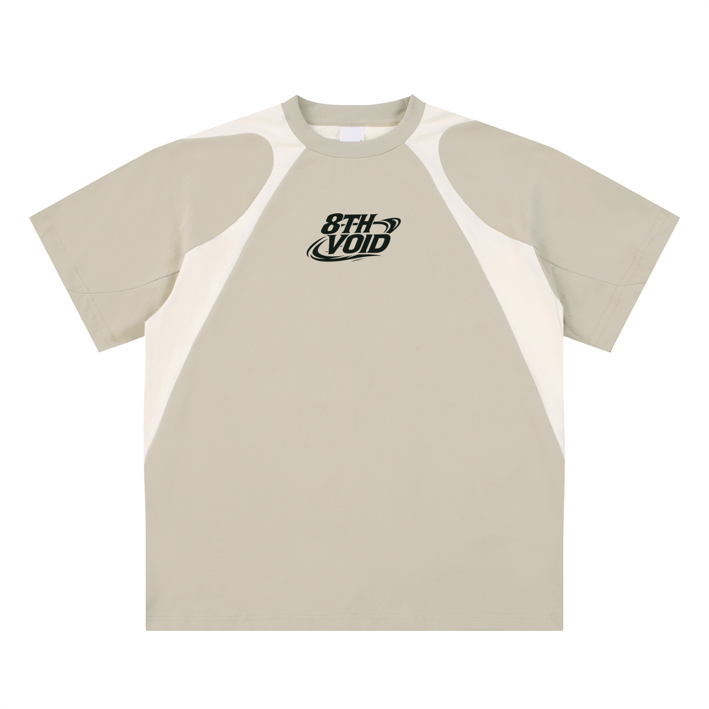 Contrast Panel Cotton T-Shirt