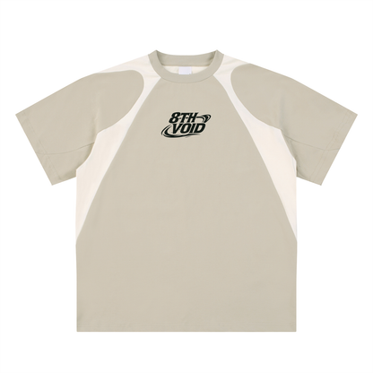 Contrast Panel Cotton T-Shirt